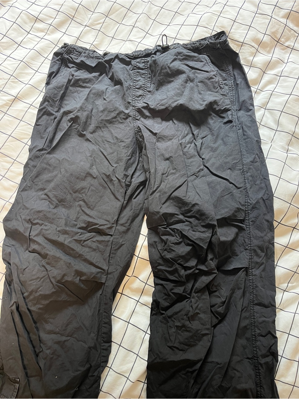 Garage Black Parachute Pants